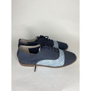 Marais USA Shoes Blue Floral Canvas Cap Toe Lace Up Oxfords Women Sz 8M US/39EU